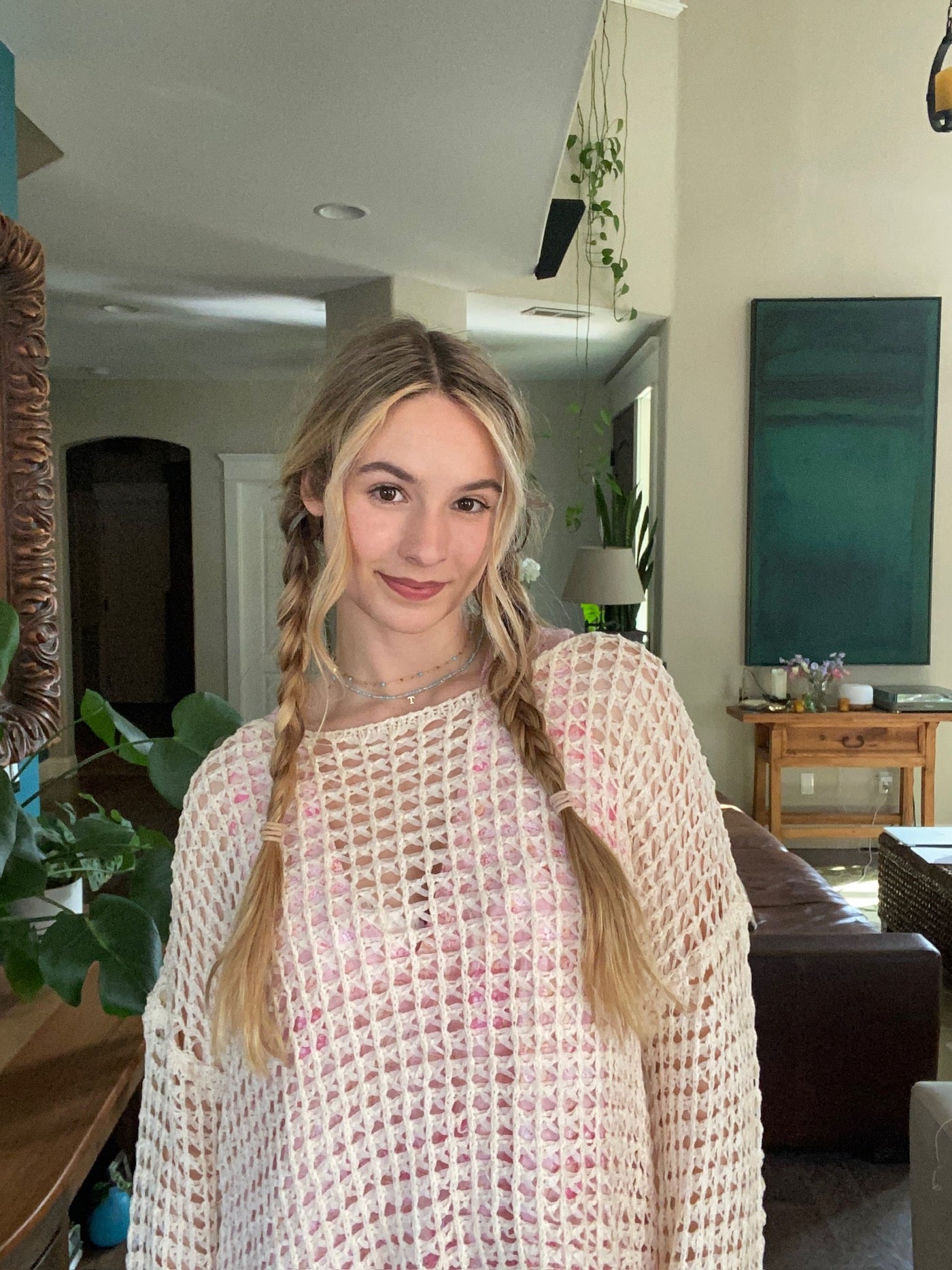 "Golden Sands Crochet Poncho" by 75