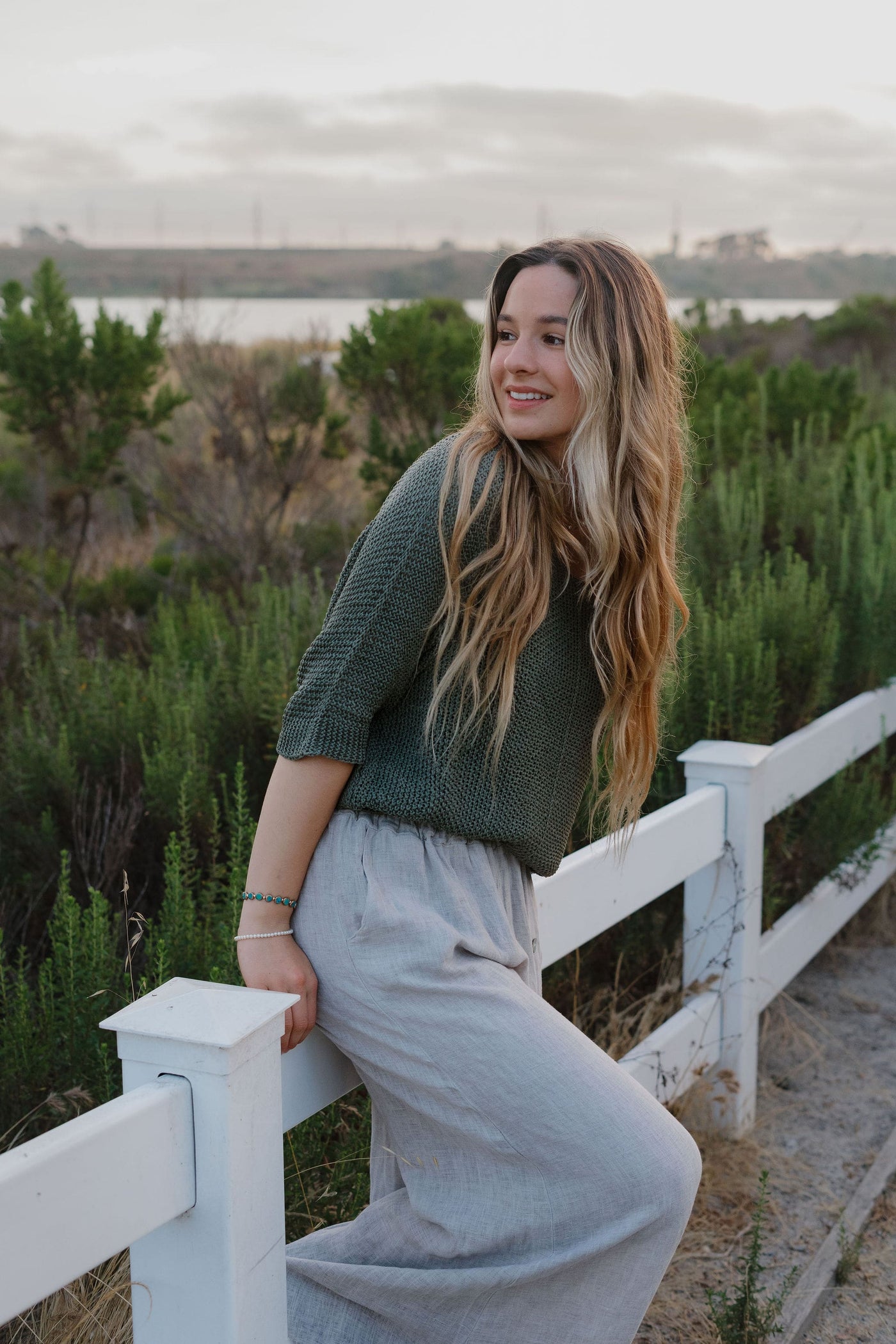 Olive Grove Crochet Knit Sweater by 75