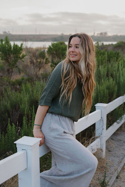Olive Grove Crochet Knit Sweater by 75