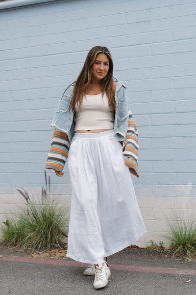 100% Linen Pants with Flare Leg