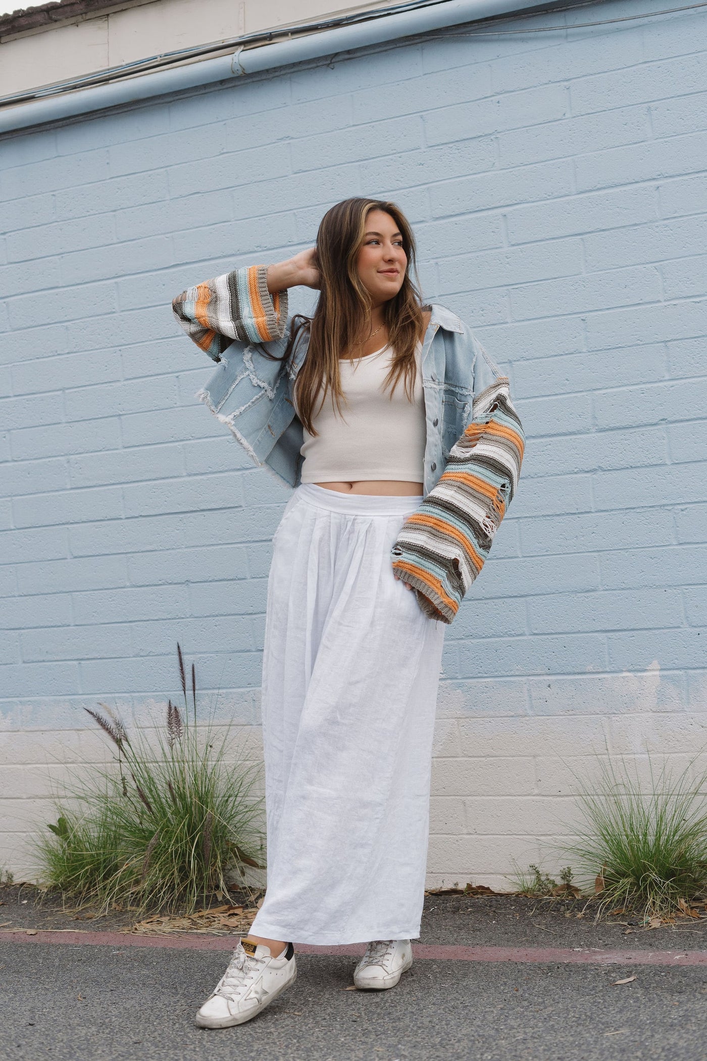 100% Linen Pants with Flare Leg