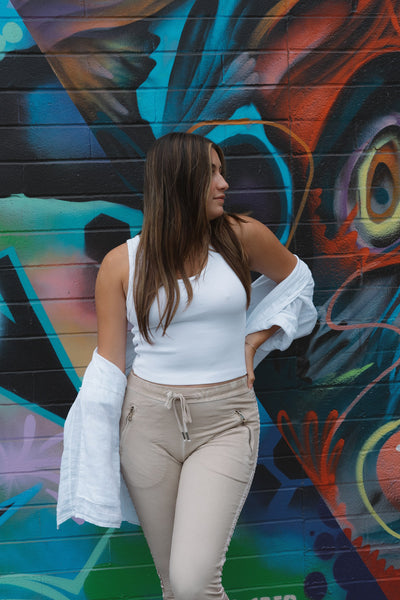 Seaside Whisper Button-Down Linen Top by 75