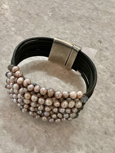 Moon Tide Pearl Cuff by Martell Studio
