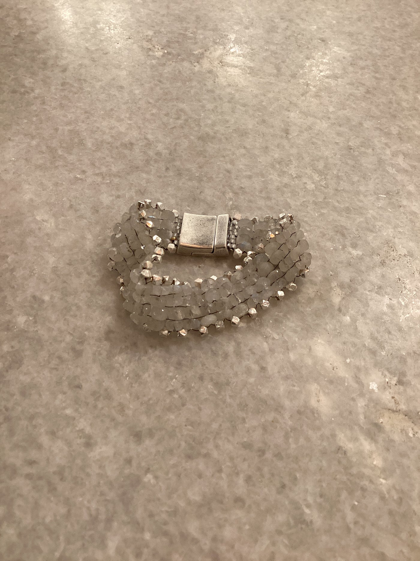 Rainbow Moonstone & Trim Bracelet by Martell Studio