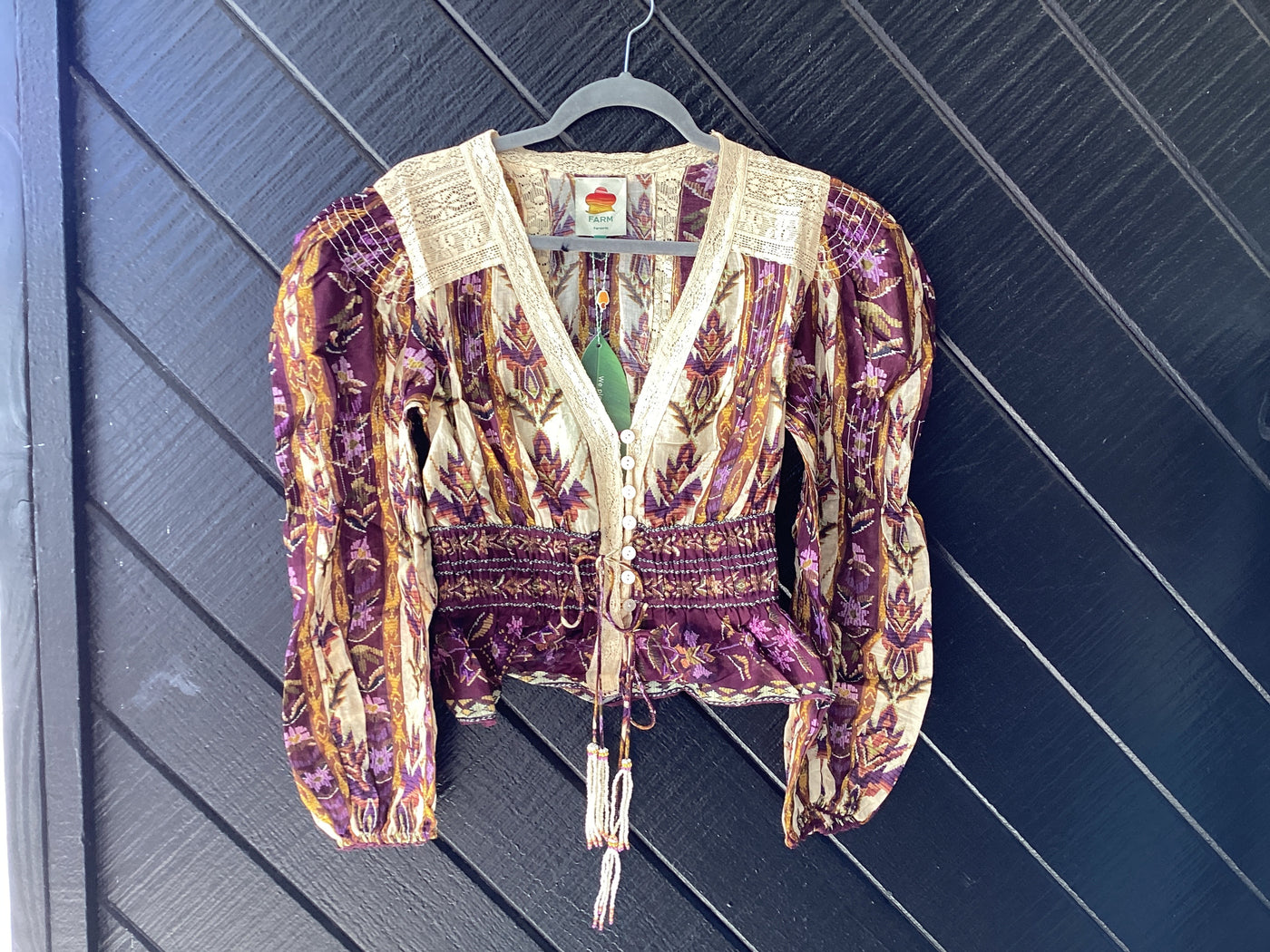 Embroidered Tapestry Sand Long Sleeve by FARM RIO