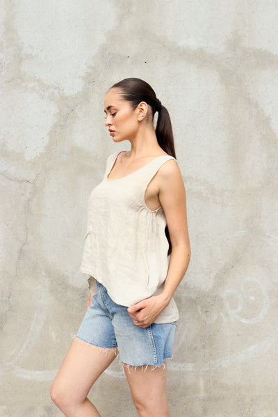 Laguna Patchwork Linen Tank by 75