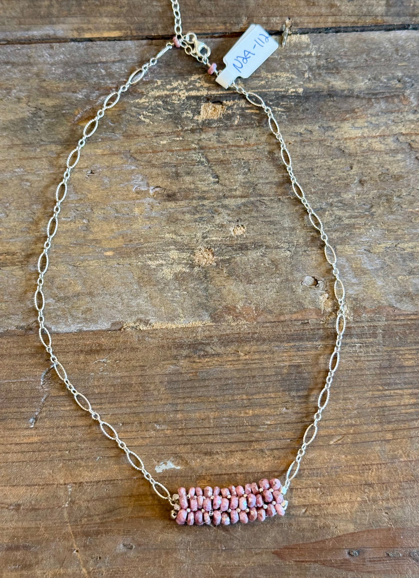 Sunset Pebble Necklace – Coated Ruby & Sterling Chain