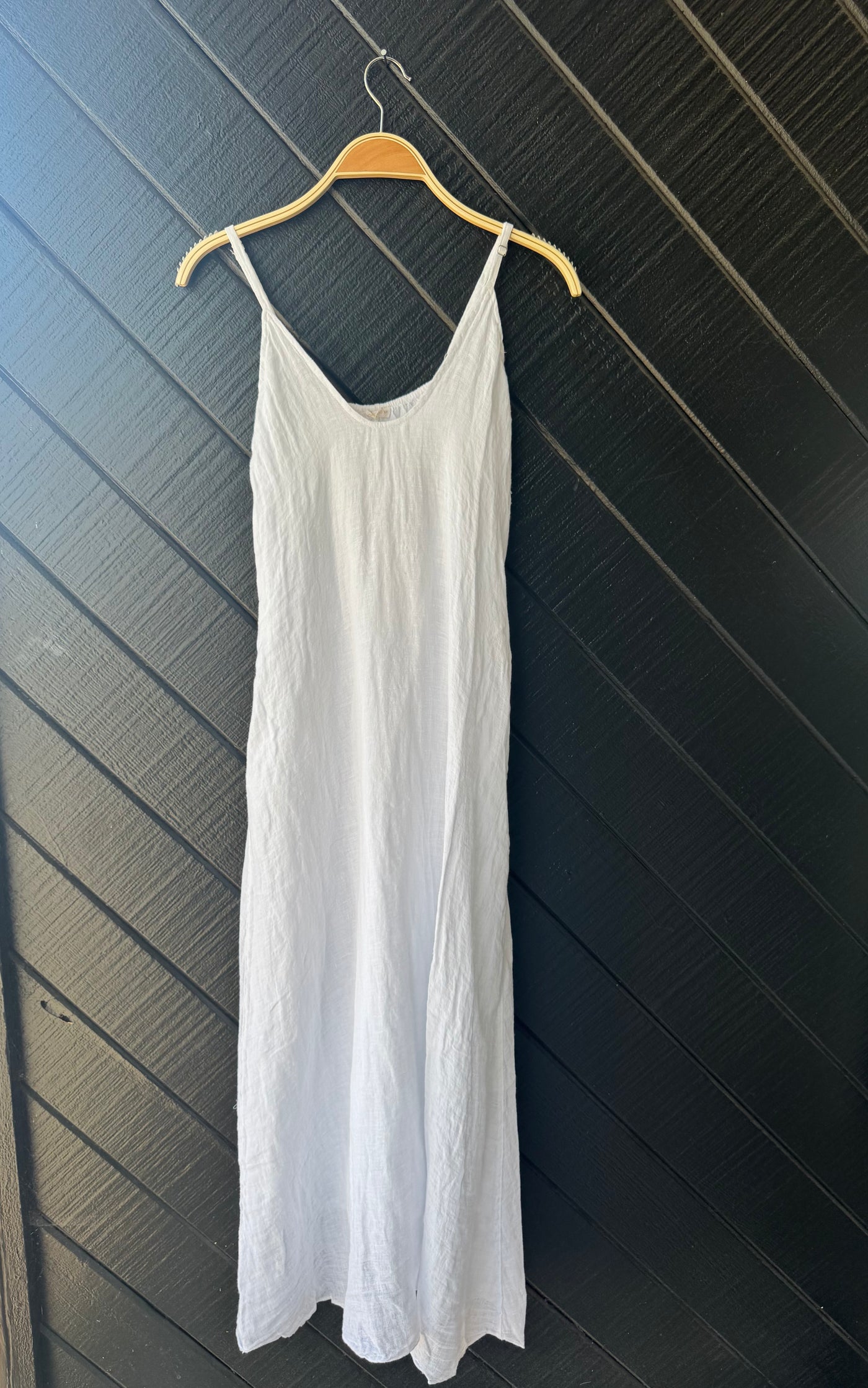 Linen Slip Maxi Dress White / M by 75 Degrees and Fuzzy