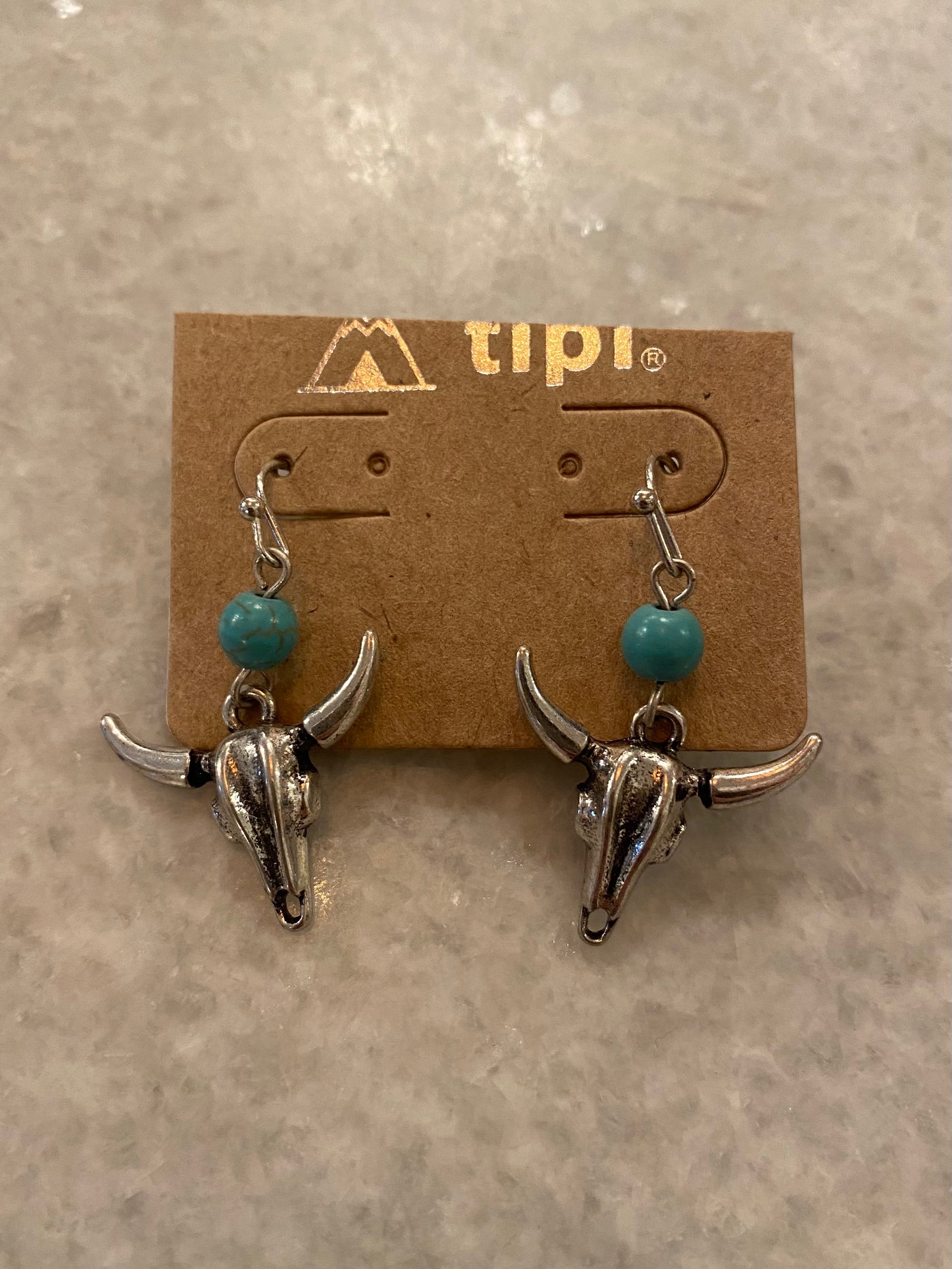 Turquoise Bull Western Earrings