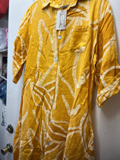 Palm Breeze Linen Shirt Dress by 75