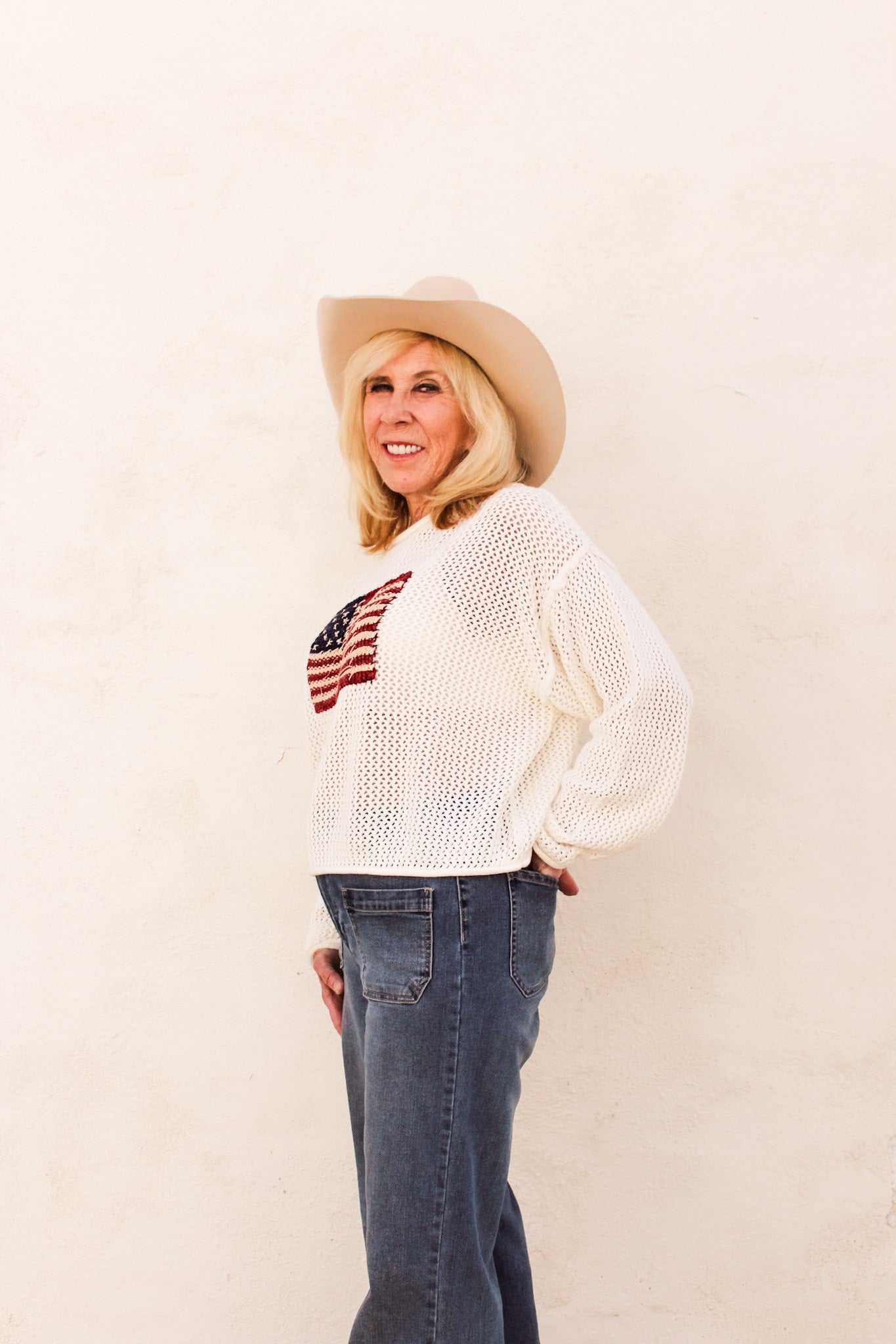 Stars and Stripes Open Knit Sweater by 75