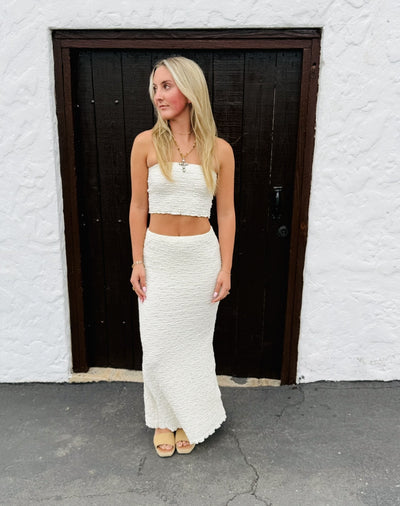 "Ocean Breeze" Textured Maxi Skirt by 75