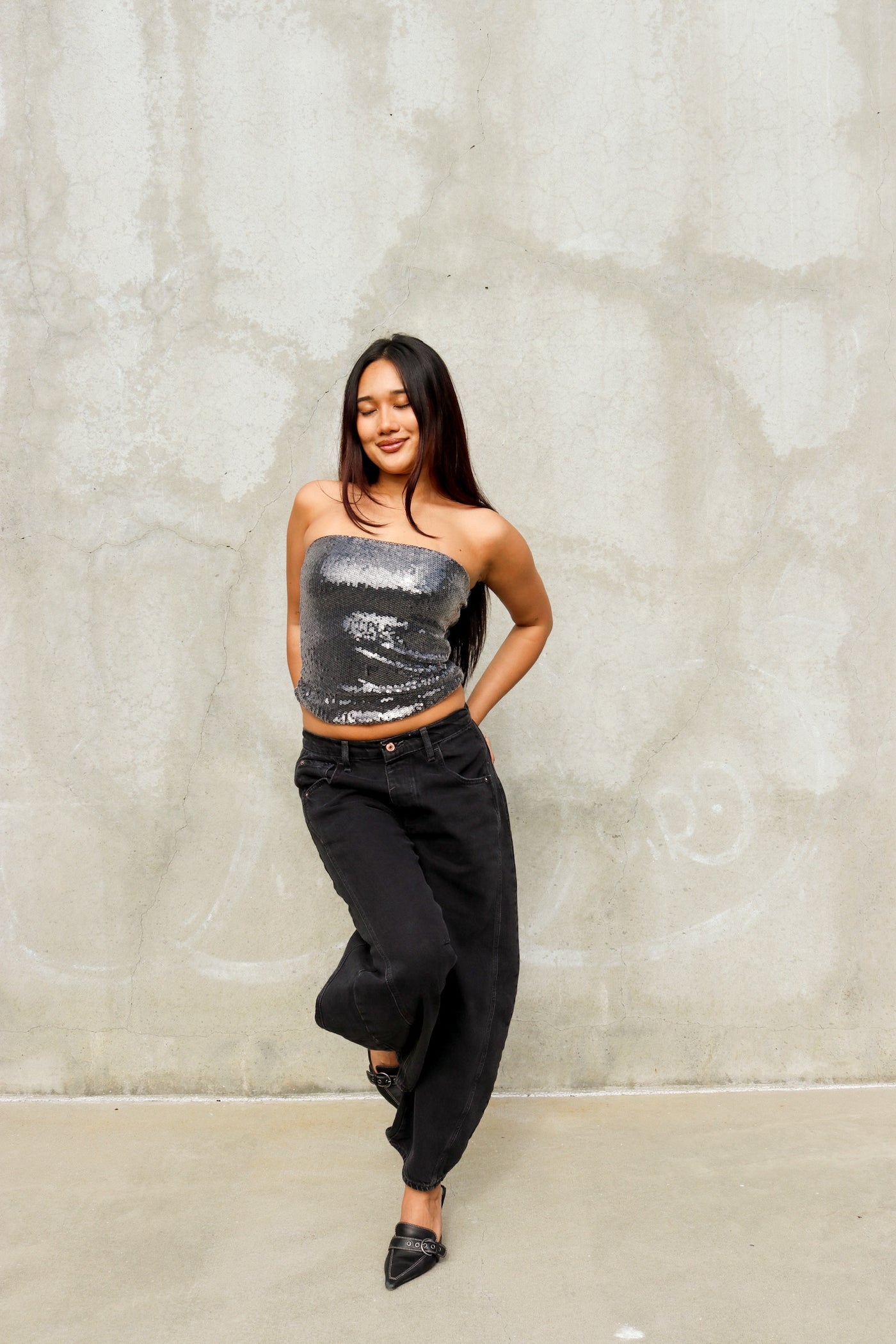 Sparkle Strapless Sequin Tube Top by 75