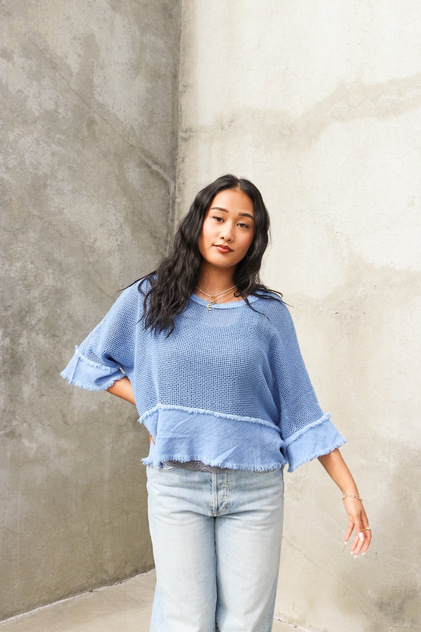 Sunset Cove Linen Mesh Pullover by 75