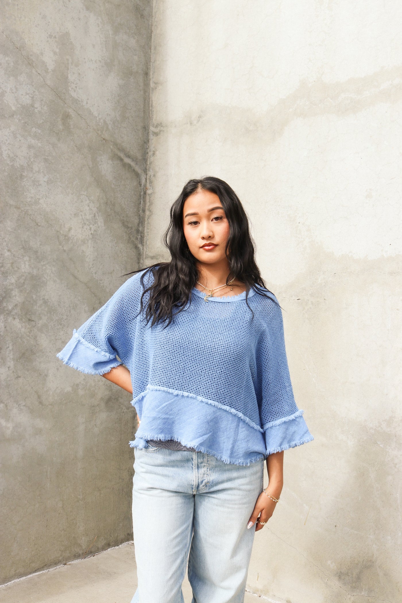 Sunset Cove Linen Mesh Pullover by 75