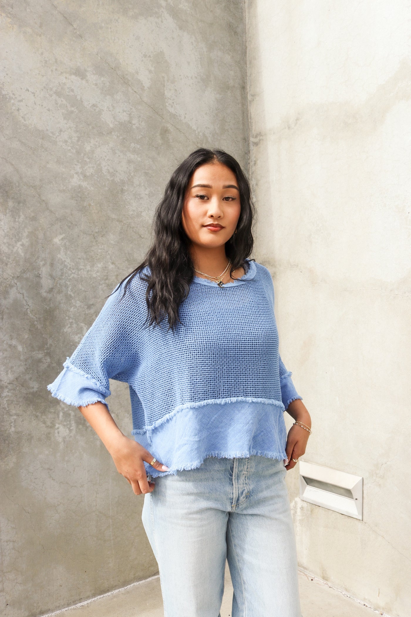 Sunset Cove Linen Mesh Pullover by 75