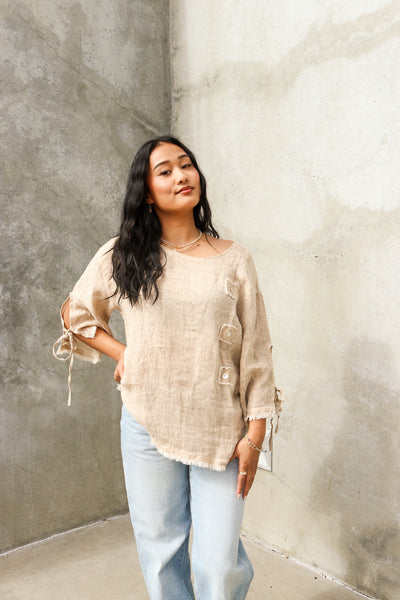Driftwood Linen Top by 75