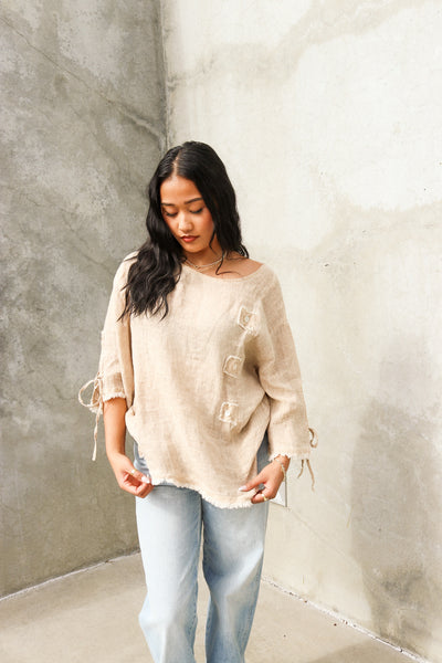 Driftwood Linen Top by 75