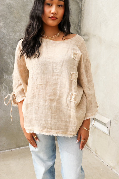 Driftwood Linen Top by 75