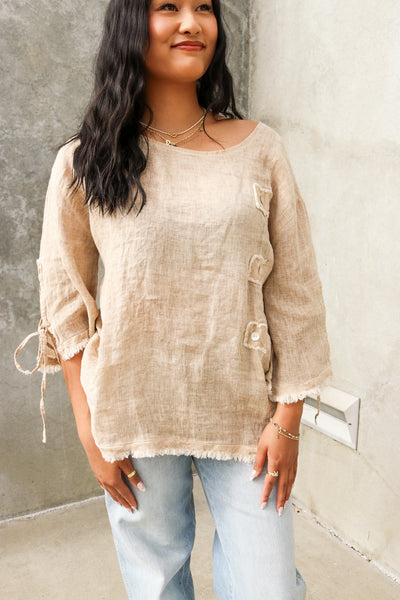 Driftwood Linen Top by 75
