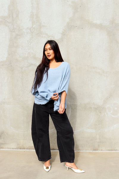 Sea Mist Fringe Poncho by 75
