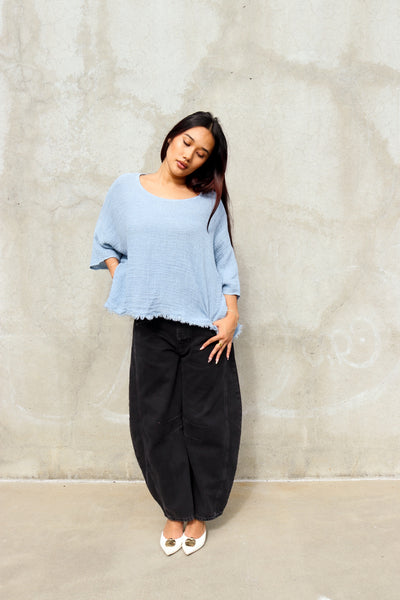 Sea Mist Fringe Poncho by 75