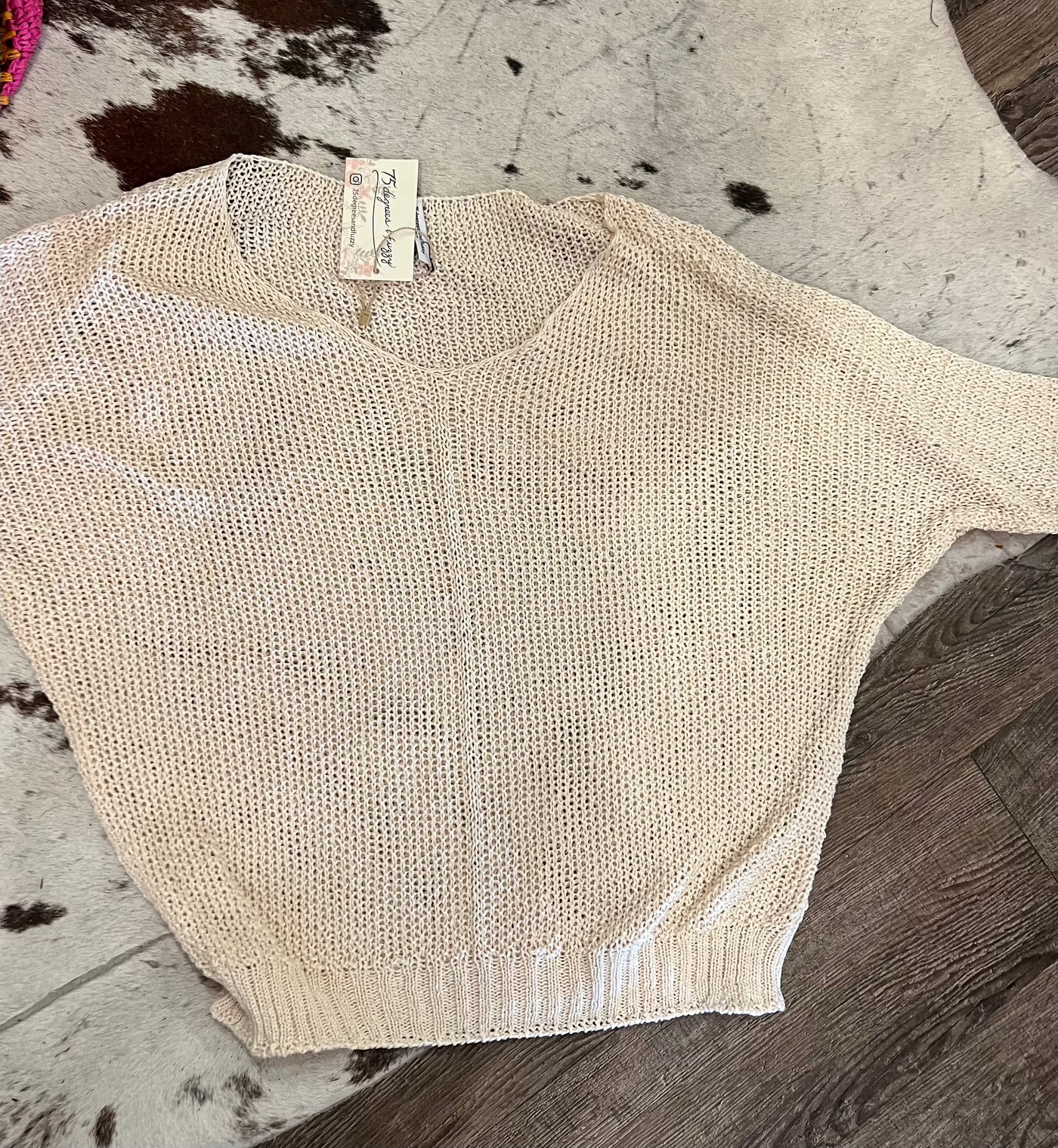 Olive Grove Crochet Knit Sweater by 75