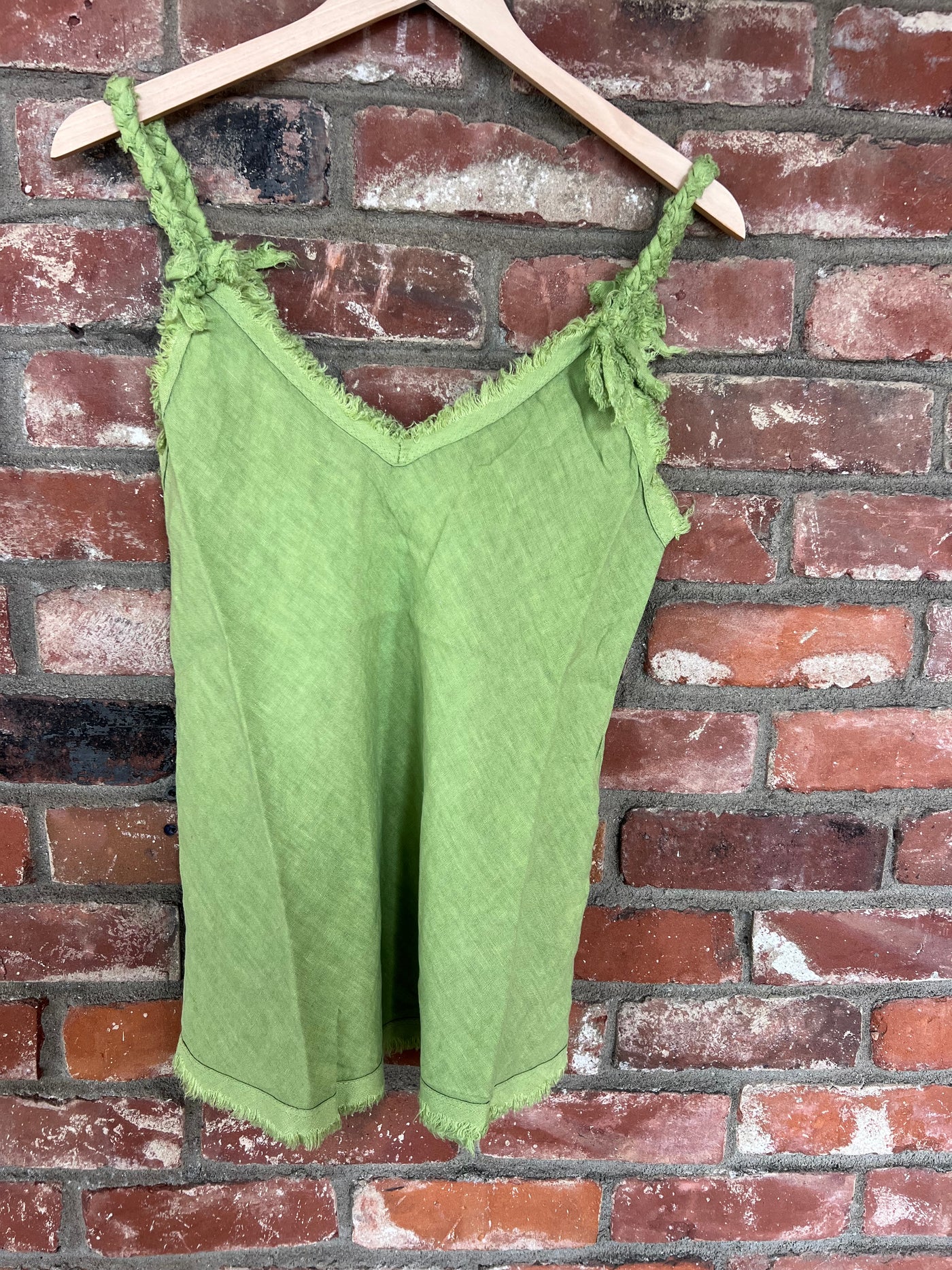 Linen Frayed Strap Tank by 75 – 75° & Fuzzy