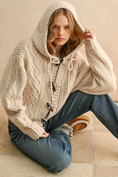 Coastal Hearth Toggle Knit Hoodie by 75