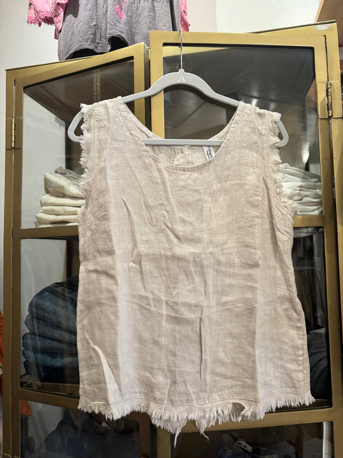 Sun-Kissed Linen Fringe Tank