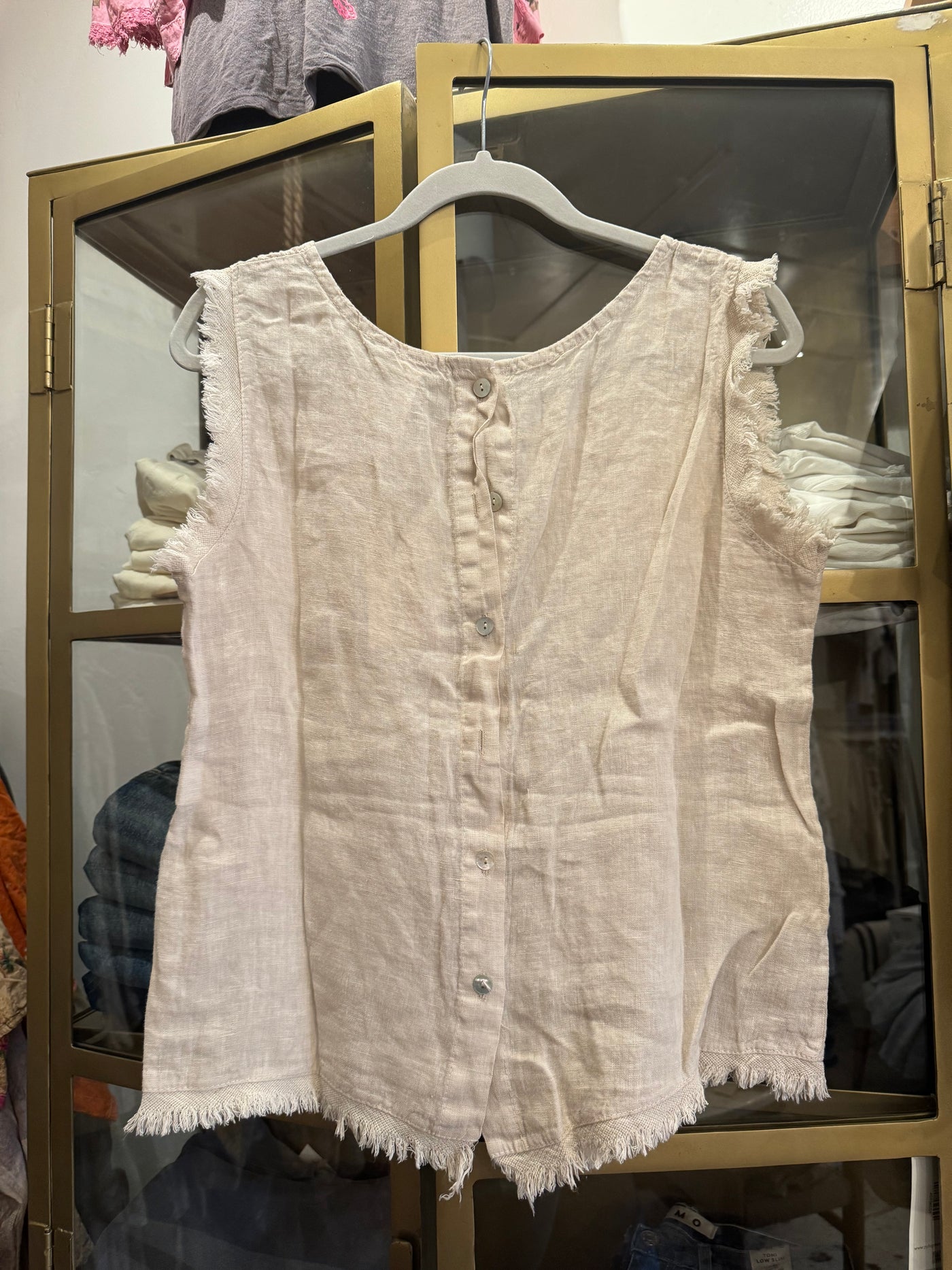 Sun-Kissed Linen Fringe Tank