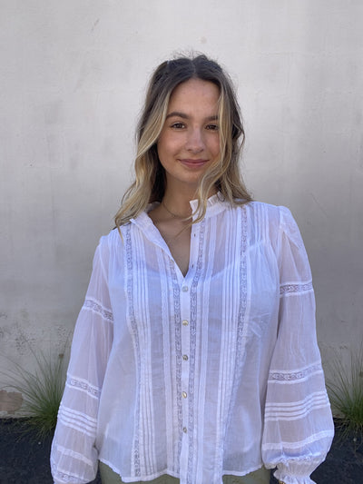 Romy Cotton Button Down Blouse by Velvet by Graham & Spencer