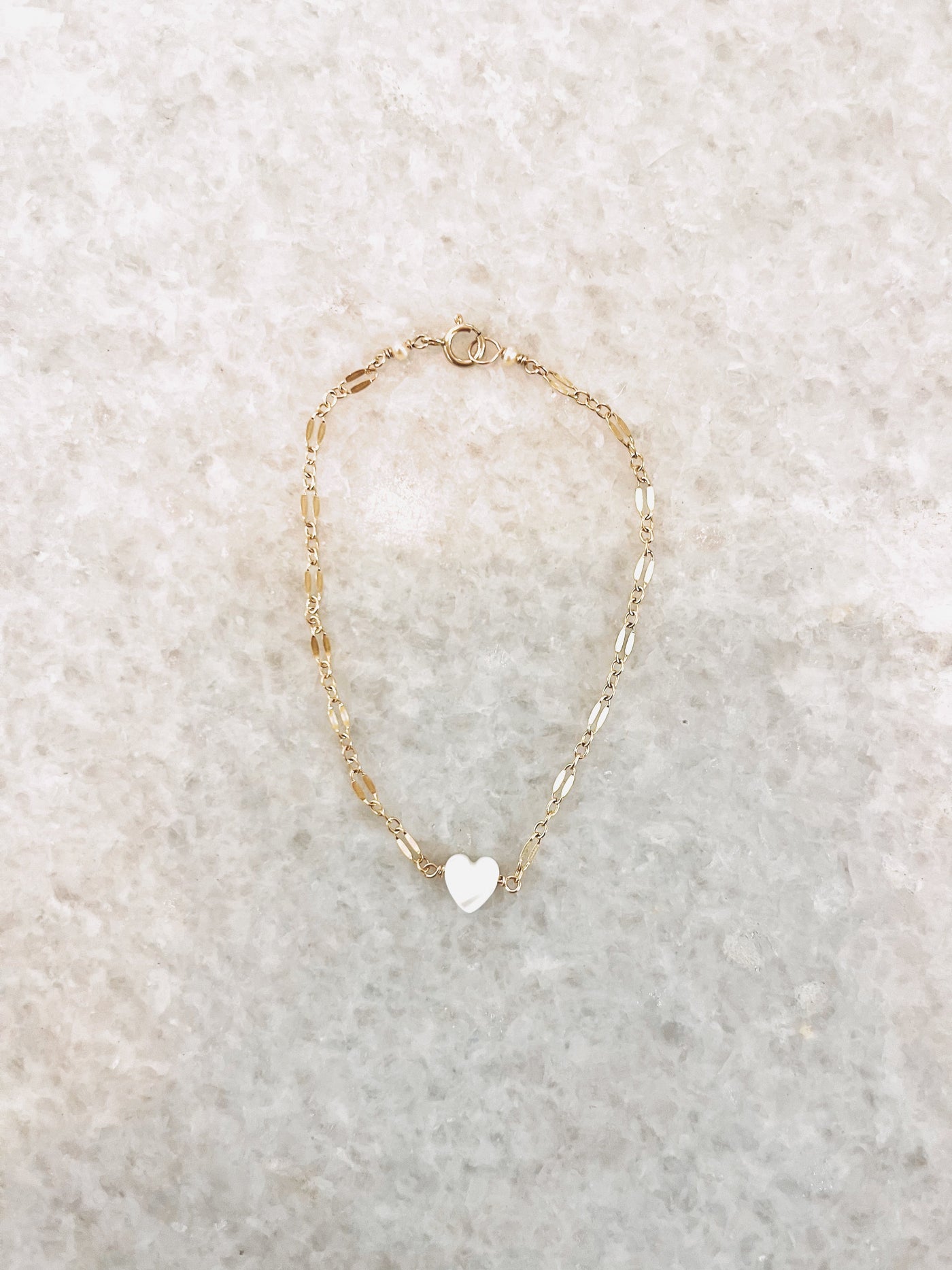 HARMONY MOP HEART BRACELET DIAMOND CHAIN	 by Delicate Raymond