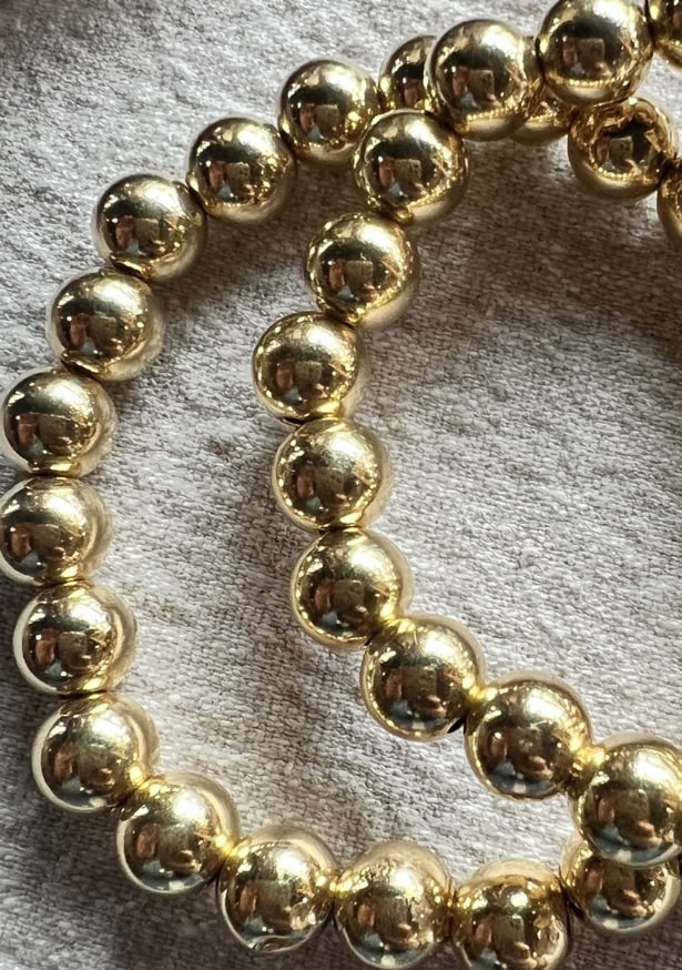 8mm Gold Filled Beaded Bracelet