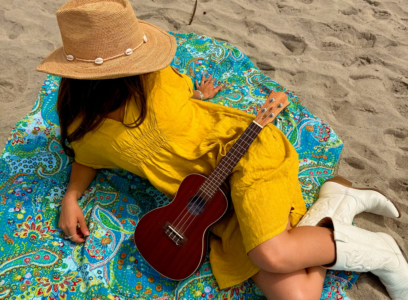 Golden Dune Linen Dress by 75