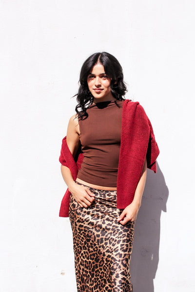 Cocoa Open-Back Bow Tank by 75