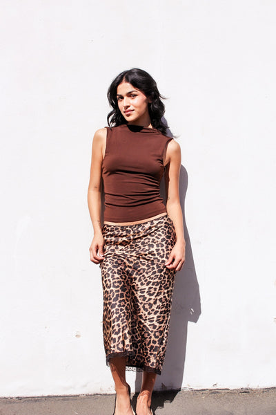 Cocoa Open-Back Bow Tank by 75