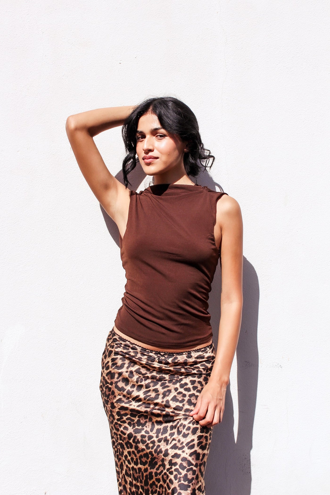 Cocoa Open-Back Bow Tank by 75