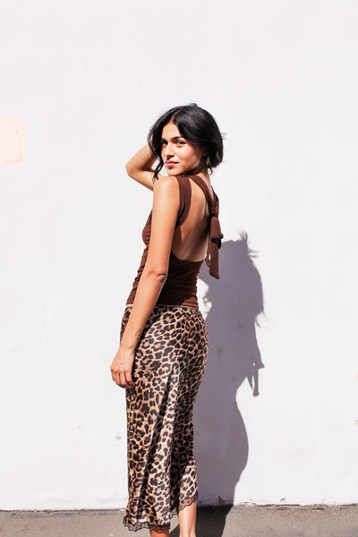 Cocoa Open-Back Bow Tank by 75