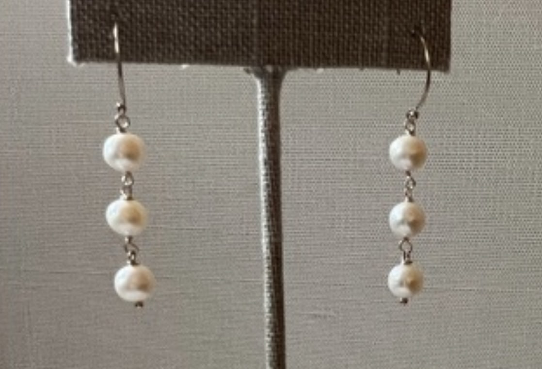 Round Pearl Drop Earrings by Chesnut & Fig
