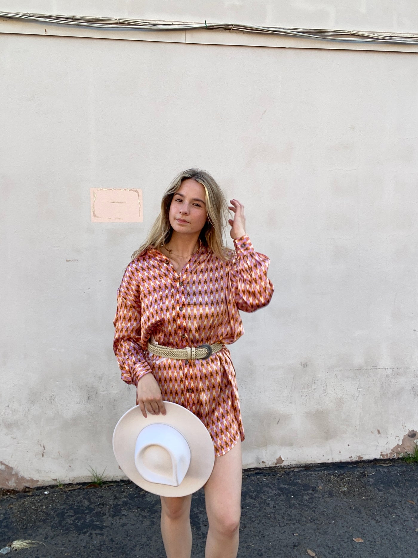 Long Sleeve Button Down Mini Dress