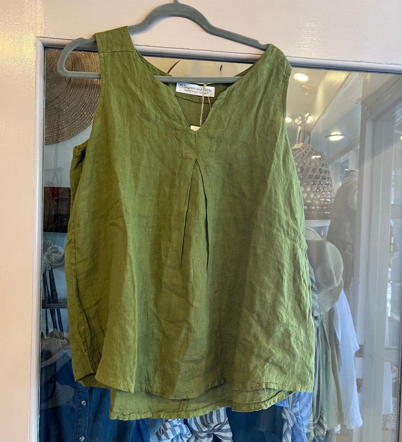 Olive Grove Linen Tank – 100% Linen by 75