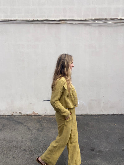 Moss Linen Pant