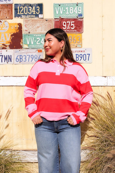 The Rorry Stripe Rugby Sweater by 75