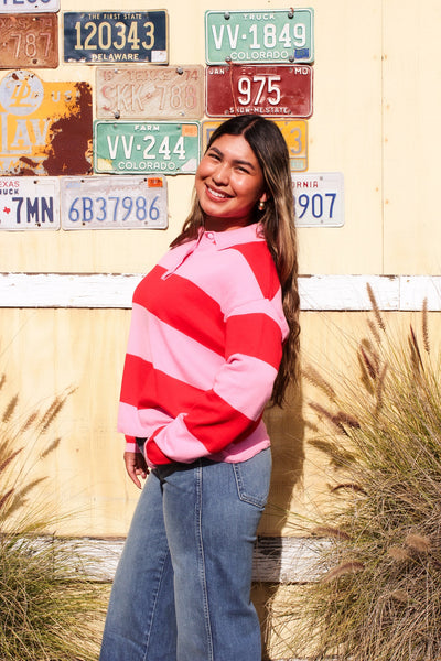 The Rorry Stripe Rugby Sweater by 75