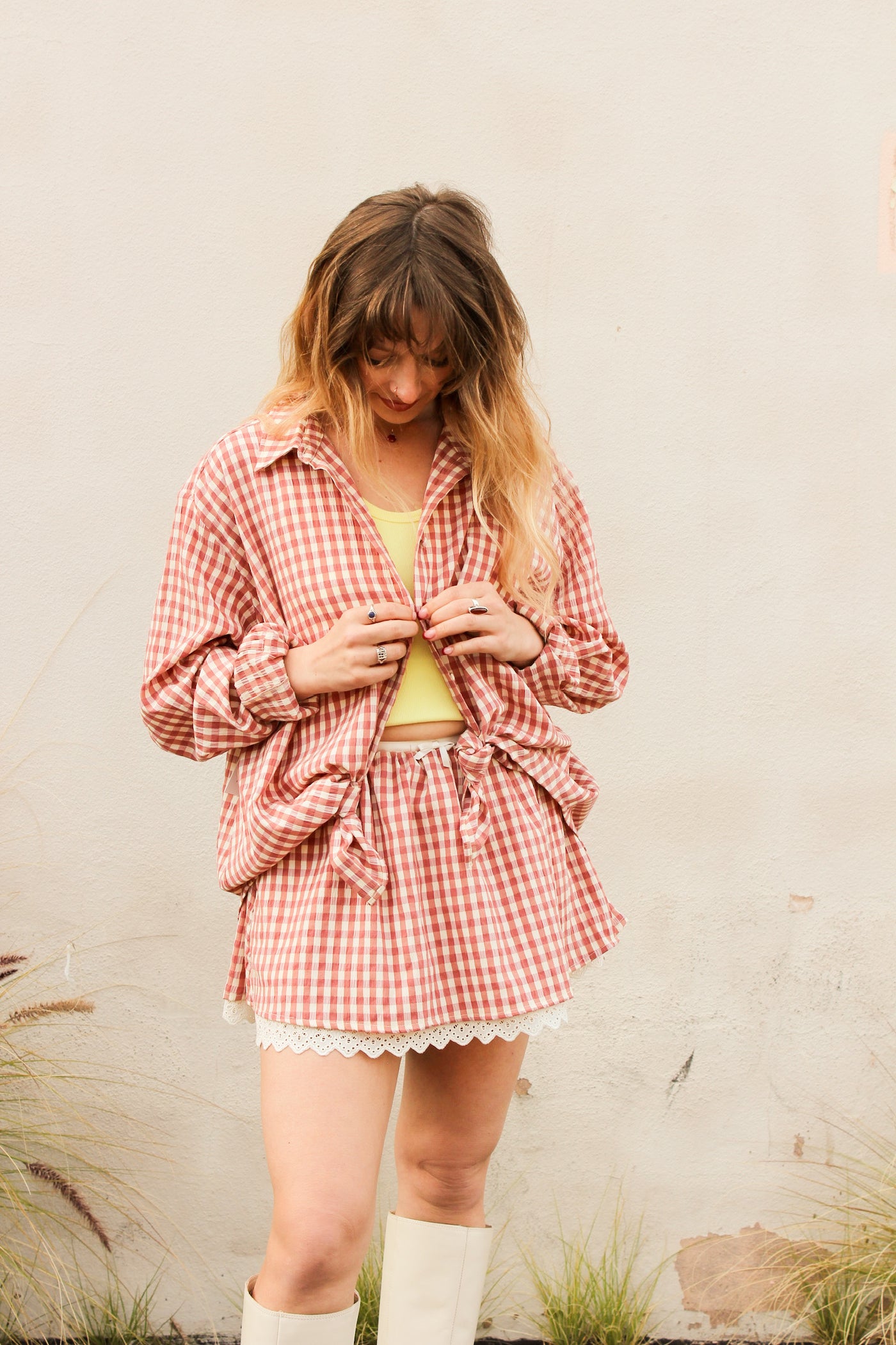 Georgia Gingham Micro Mini Skirt by FOR LOVE & LEMON