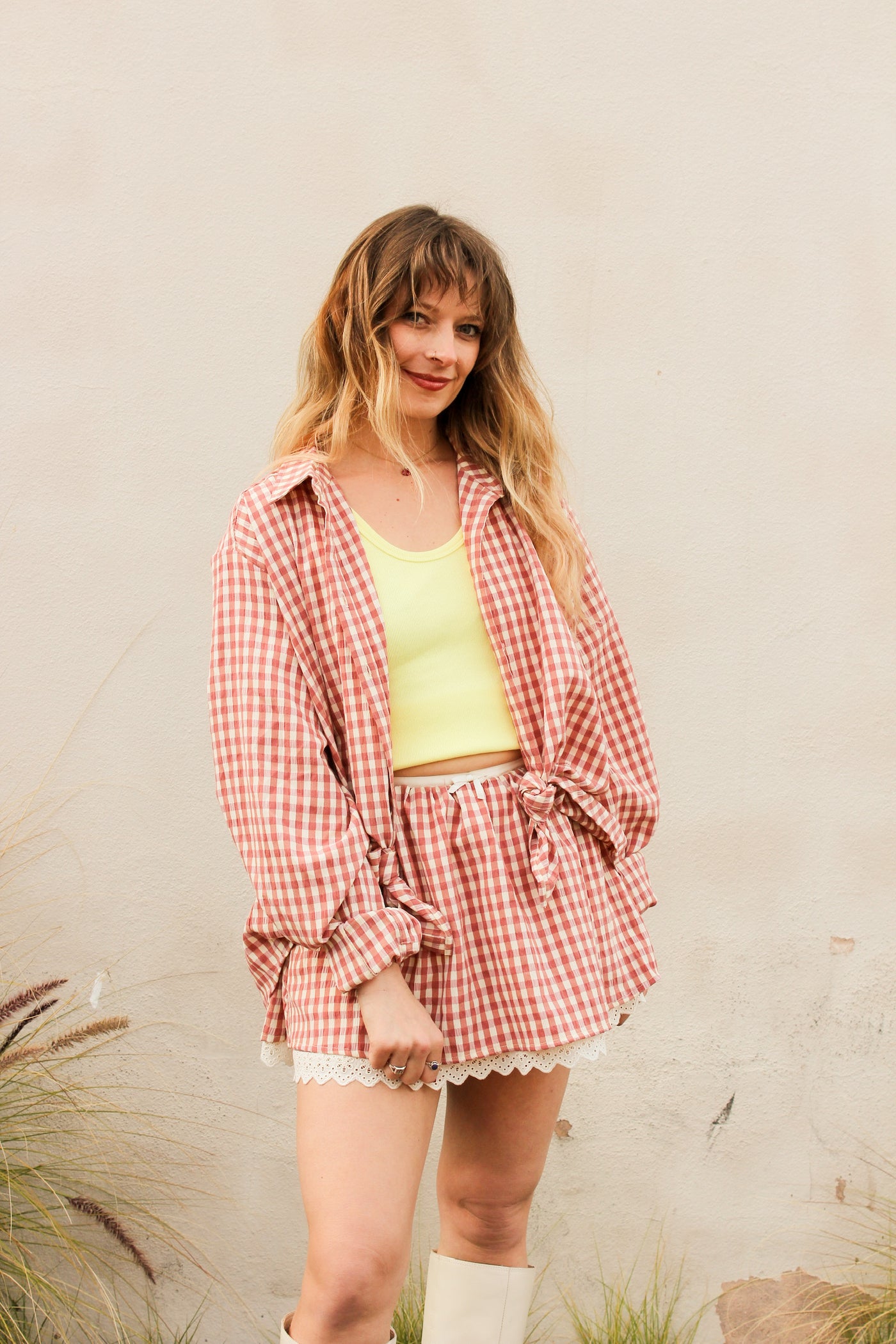 Georgia Gingham Micro Mini Skirt by FOR LOVE & LEMON