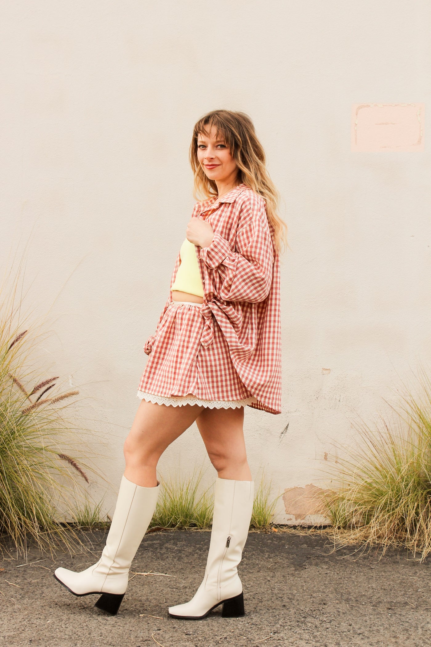 Georgia Gingham Micro Mini Skirt by FOR LOVE & LEMON