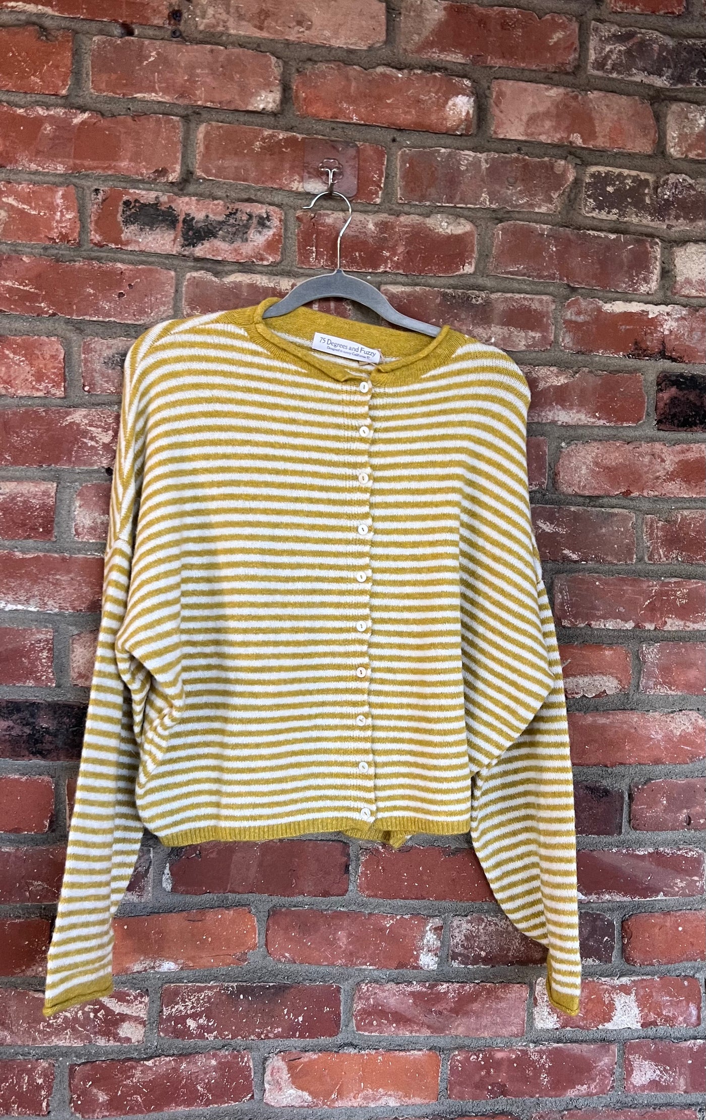 Seaside Stripes Button-Back Cardigan by 75