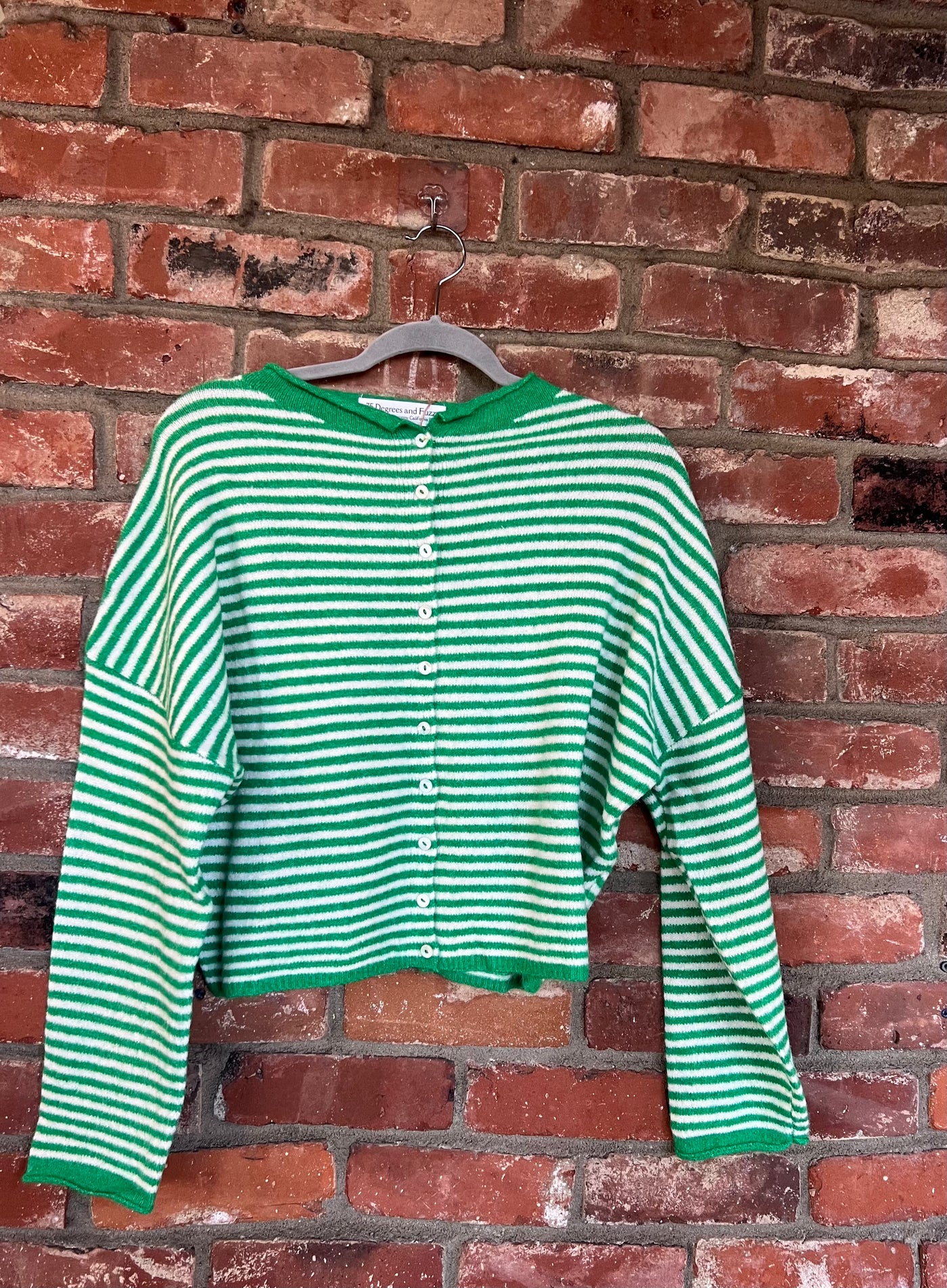 Seaside Stripes Button-Back Cardigan by 75